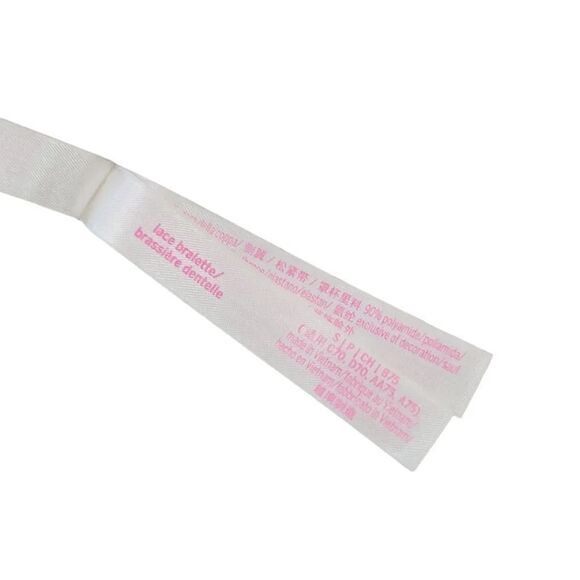 Victoria's Secret Pink Lace T-Strap Logo Bralette in Ivory Size Small - Picture 8 of 14